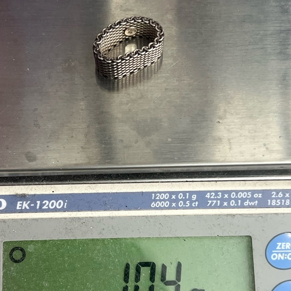 Tiffany and Co Sterling Silver Mesh Ring Size 8 - Picture 4 of 4